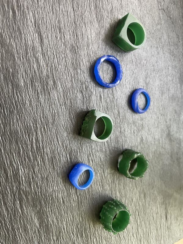 Wax rings made during a workshop